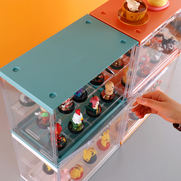 컬러 피규어 케이스 3단 모듈 장식장 플레이모빌