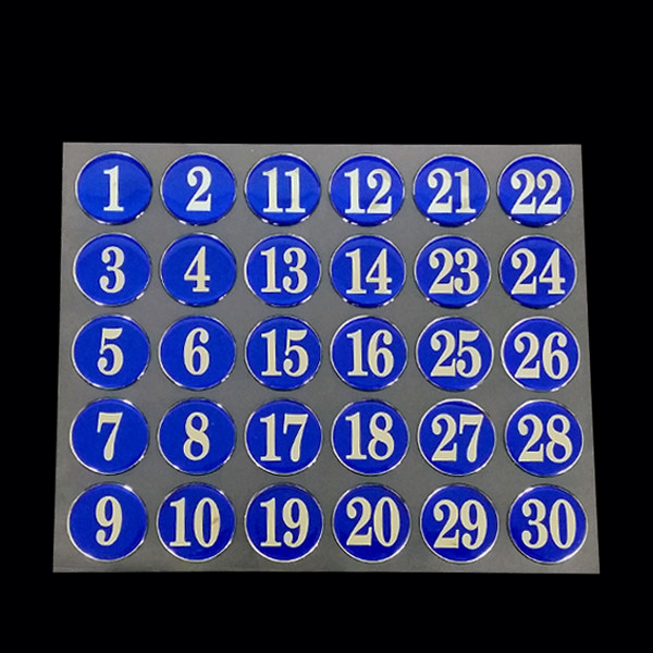 번호스티커 숫자(대) 에폭시스티커 지름 35mm