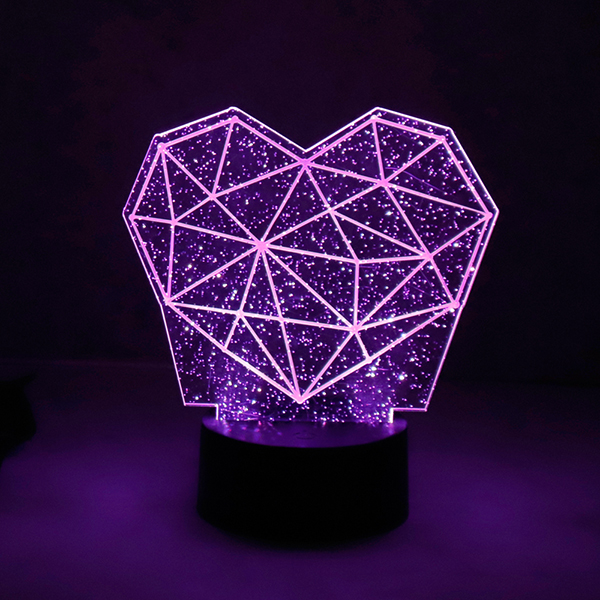 펄아크릴 LED 하트 무드등 수유등 수면등 취침등 탁상조명 데코용품