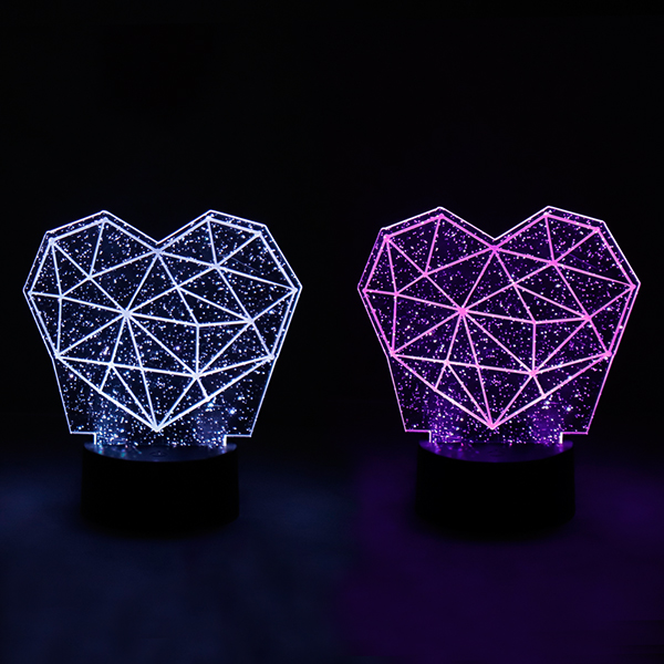 펄아크릴 LED 하트 무드등 수유등 수면등 취침등 탁상조명 데코용품