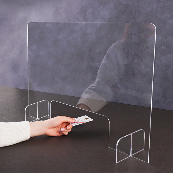 아크릴 투명 책상 가림막 칸막이 이동식 차단막 가림판 (고정지지대 포함)