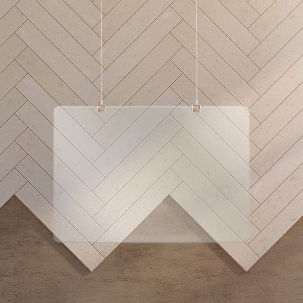 아크릴 투명 가림막 천정걸이 칸막이 병원 약국 차단막 80x60cm(3T)