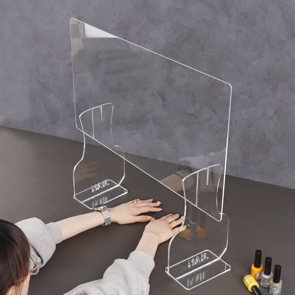 아크릴 투명 칸막이 가림막 받침대용 네일샵네일아트 테이블 가림판 차단막