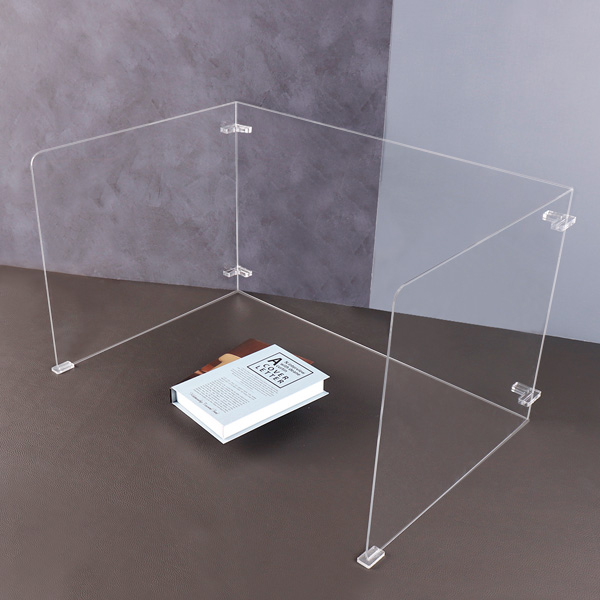 아크릴 투명 책상 가림막 이동식 칸막이 테이블 가림판 차단막 (ㄱ자 지지대 포함)