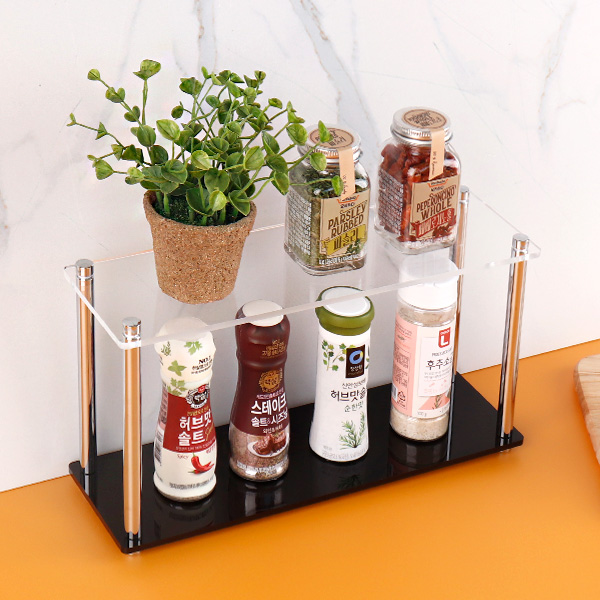 키친 양념통 2단 선반 다용도 보조 정리대 주방 미니 수납