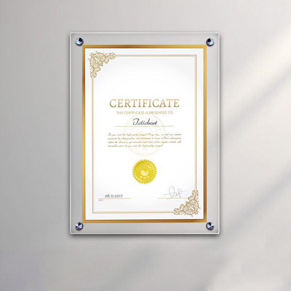 A4 아크릴 액자 상장액자 벽걸이 투명액자