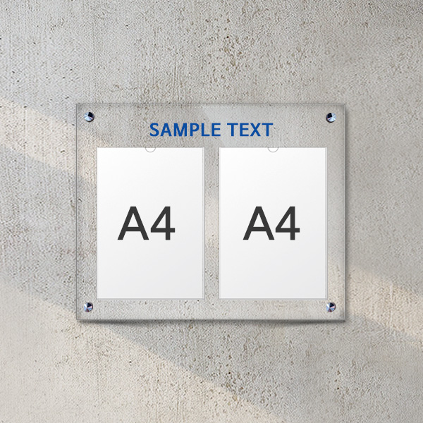 A4 아크릴 안내 게시판 52 x 40cm 포켓 2개 LNB1212