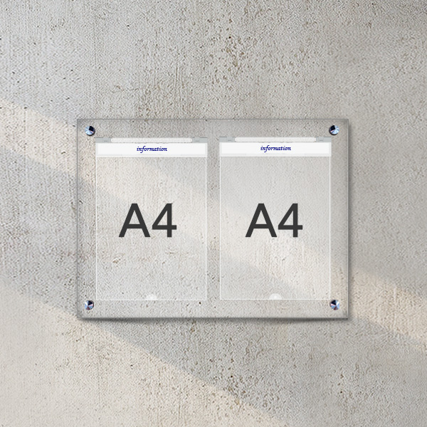 A4 아크릴 안내 게시판 52 x 38cm 덮개 2개 LNB1203