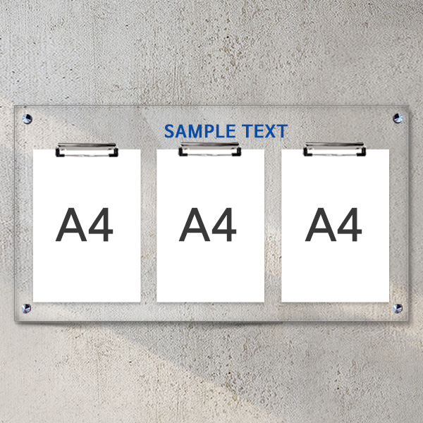 A4 아크릴 안내 게시판 76 x 40cm 집게 3개 LNB1311