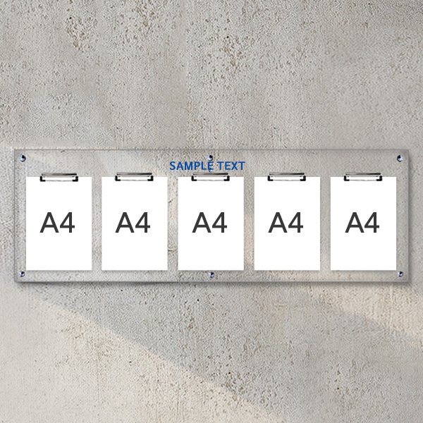 A4 아크릴 안내 게시판 124 x 40cm 집게 5개 LNB1511