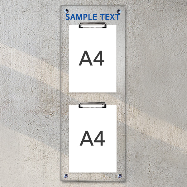 A4 아크릴 안내 게시판 27 x 78cm 집게 2개 LNB2111