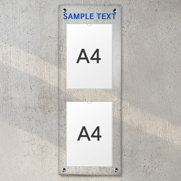 A4 아크릴 안내 게시판 27 x 78cm 포켓 2개 LNB2112