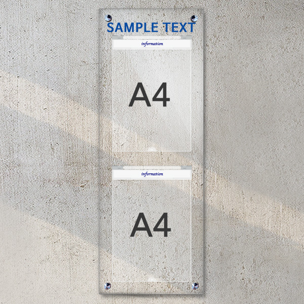 A4 아크릴 안내 게시판 27 x 78cm 덮개 2개 LNB2113