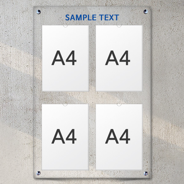 A4 아크릴 안내 게시판 52 x 78cm 포켓 4개 LNB2212
