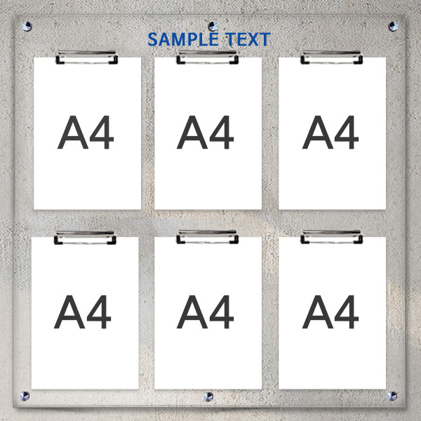 A4 아크릴 안내 게시판 76 x 78cm 집게 6개 LNB2311