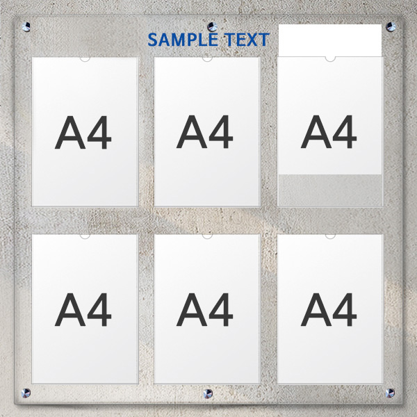 A4 아크릴 안내 게시판 76 x 78cm 포켓 6개 LNB2312