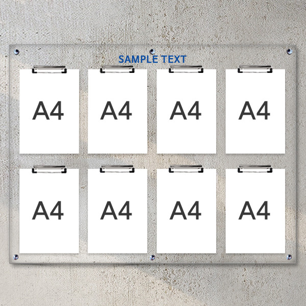 A4 아크릴 안내 게시판 100 x 78cm 집게 8개 LNB2411