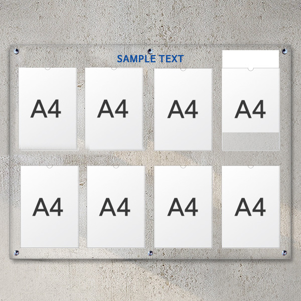 A4 아크릴 안내 게시판 100 x 78cm 포켓 8개 LNB2412