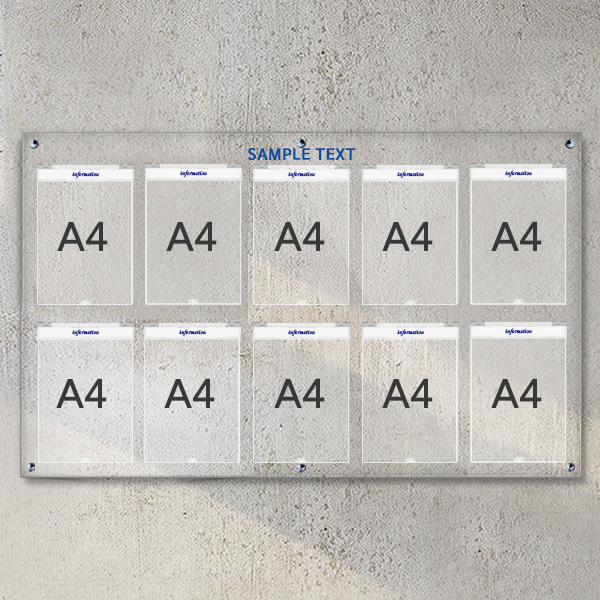 A4 아크릴 안내 게시판 124 x 78cm 덮개 10개 LNB2513