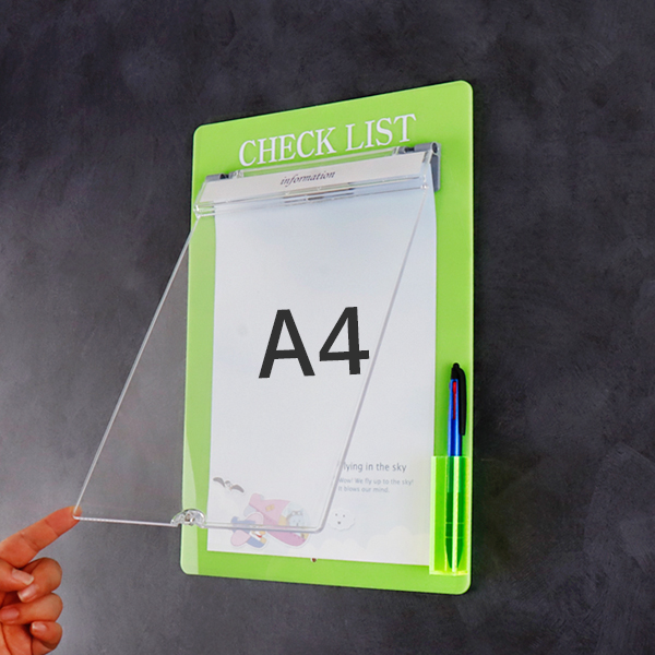 A4 체크리스트 볼펜꽂이형 아크릴 게시판 (덮개형) NB1126