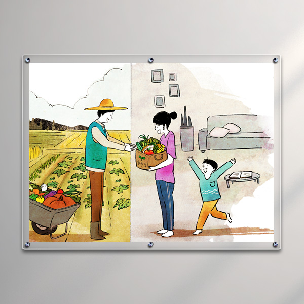 아크릴 액자 120 x 90cm 5T+5T 6홀