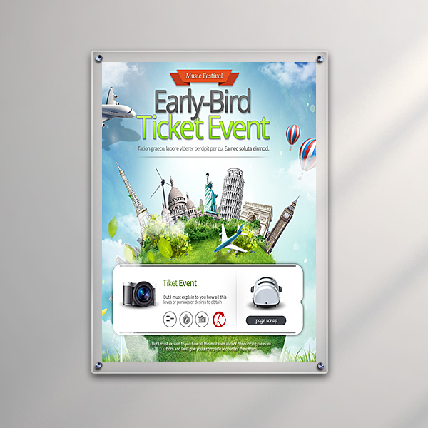 아크릴 액자 66x90cm A1용  투명 5mm+5mm