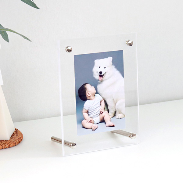 탁상볼트형 아크릴액자 3x5(3R-가로세로겸용) 14 x 18cm 두께 3+3mm