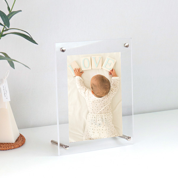 아크릴 탁상볼트 4R 액자 16x21cm 두께 3mm+3mm 가로세로겸용 4x6