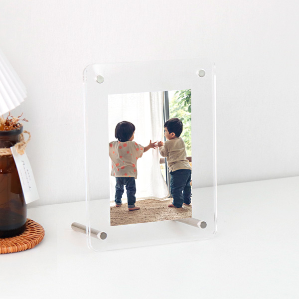 아크릴 탁상자석볼트 액자 (3R-세로) 14 x 18cm두께 3mm+3mm 3&times;5