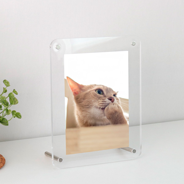 아크릴 탁상 자석볼트 액자 18x23cm (5R-세로) 두께 3mm+3mm 5x7