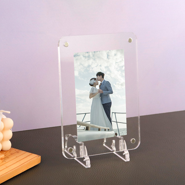 아크릴 탁상용 자석 액자 16 x 21cm (4R-세로) 두께 3mm+3mm 4x6