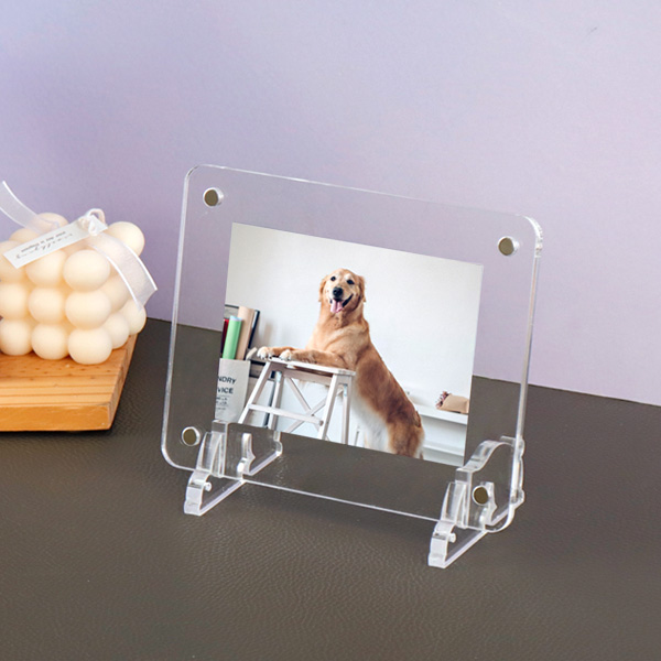 아크릴 탁상용 자석 액자 18 x 14cm (3R-가로) 두께 3mm+3mm 3x5