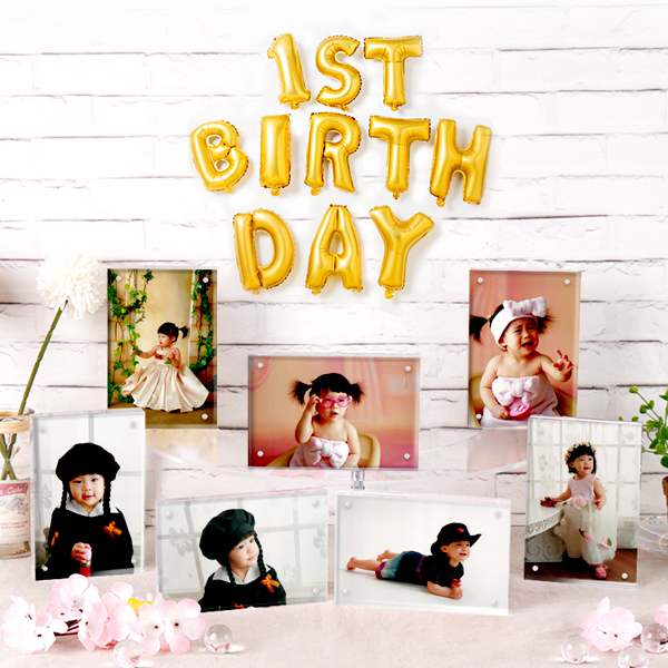 아크릴 자석액자 백일 돌상 셀프 미니액자10x15cm 두께8mm+8mm