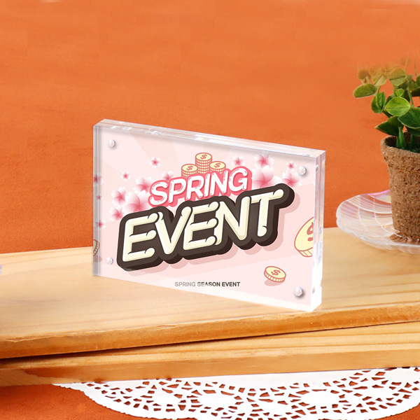 아크릴 자석 POP꽂이 15x10cm 두께8mm+8mm