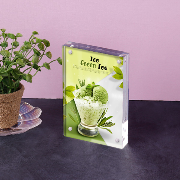 아크릴 자석 POP꽂이 10x15cm 두께10mm+10mm