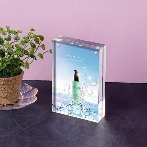 아크릴 자석 POP꽂이 10x15cm 두께15mm+15mm