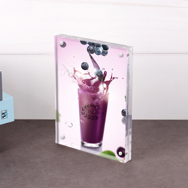 아크릴 자석 POP꽂이 12x15.8cm 두께8mm+8mm