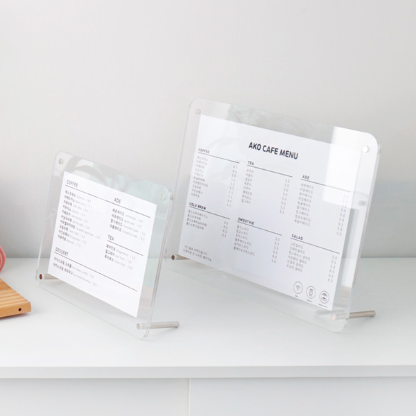 스탠드 자석 메뉴판 카페 테이블 POP 안내판 A4 A5 가로 세로