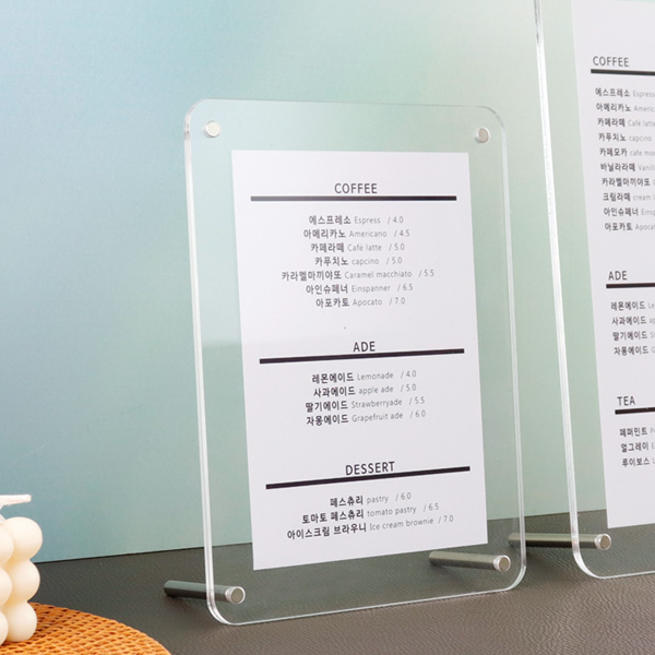 스탠드 자석 POP 메뉴판 카페 테이블 안내판 A4 A5 가로 세로 스탠드 자석 POP 메뉴판 카페 테이블 안내판 A4 A5 가로 세로