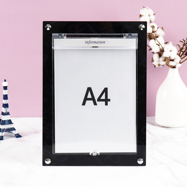 A4 아크릴 안내 게시판 52 x 75cm 덮개 4개 LNB2203