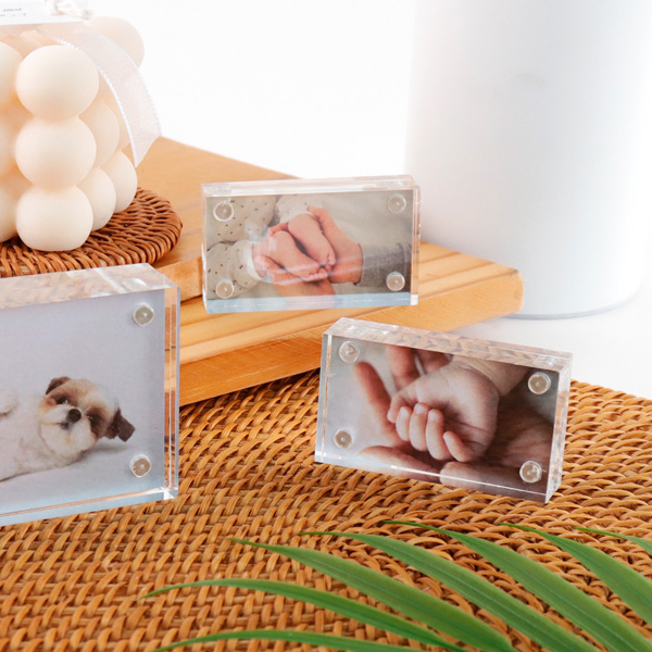 투명 미니 자석 아크릴 액자 포토 테이블 인테리어 탁상용