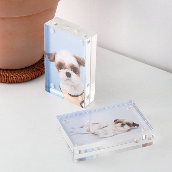 투명 미니 자석 아크릴 액자 포토 테이블 인테리어 탁상용