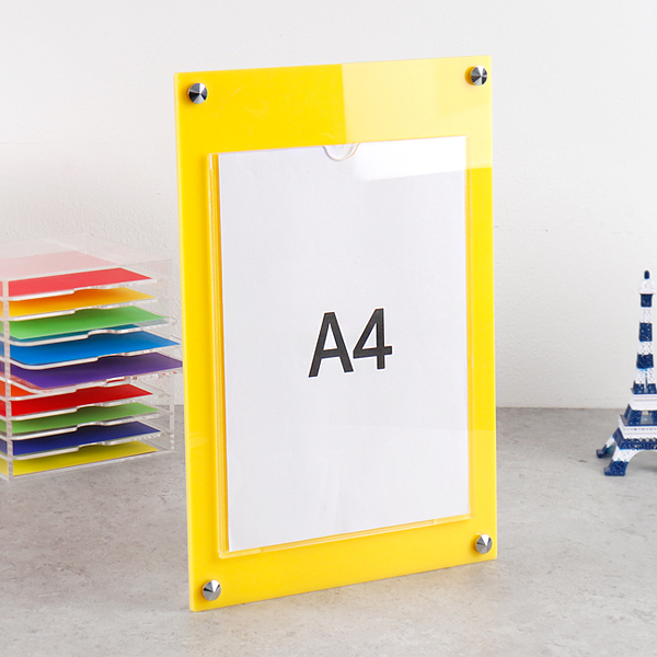 A4 아크릴 안내 게시판 52 x 78cm 포켓 4개 LNB2212