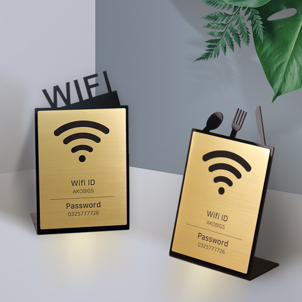 메탈 아크릴 <br>와이파이 WIFI 안내판 <br>카페 매장 식당 미니간판