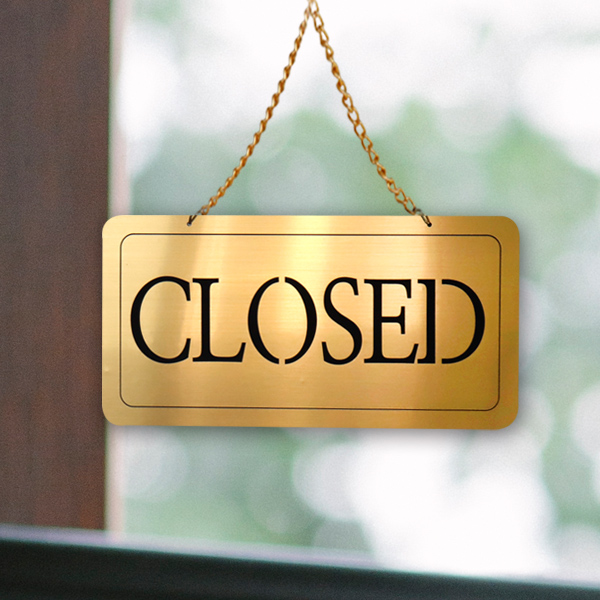 클로즈 closed 단면걸이 메탈 코팅판 사인보드 안내표지판 팻말