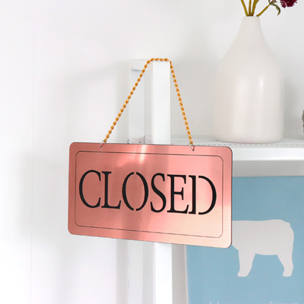 클로즈 closed 단면걸이 메탈 코팅판 사인보드 안내표지판 팻말 클로즈 closed 단면걸이 메탈 코팅판 사인보드 안내표지판 팻말