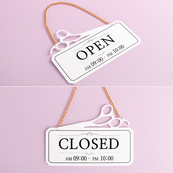 오픈/클로즈 양면걸이 미용실 NF2301 포맥스 안내판