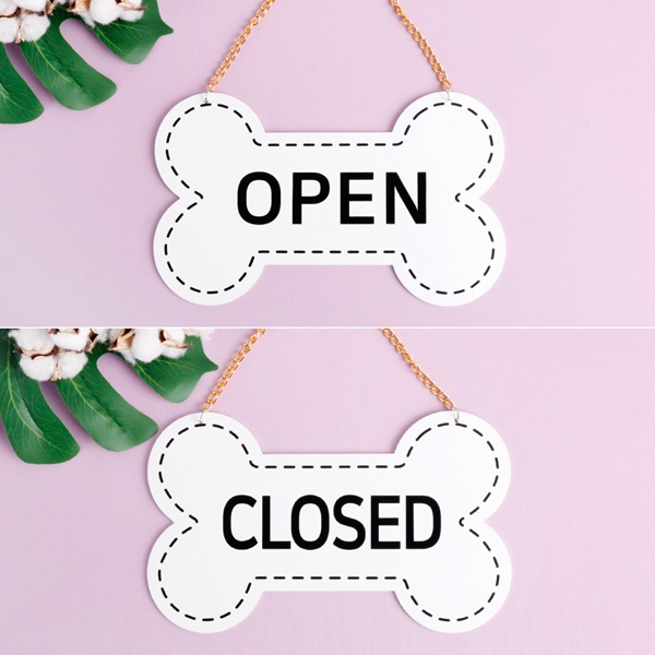 오픈/클로즈 양면걸이 애견샵 도어사인 NF2401 포맥스 안내판