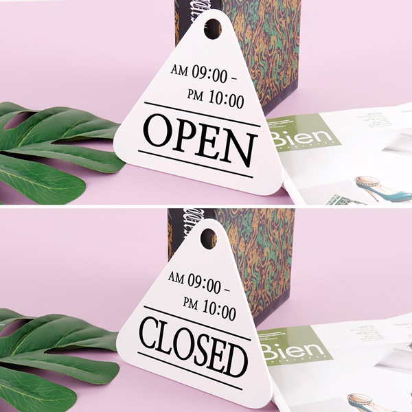 오픈/클로즈 양면걸이 트라이앵글 고리형 NF2601 가게 문패