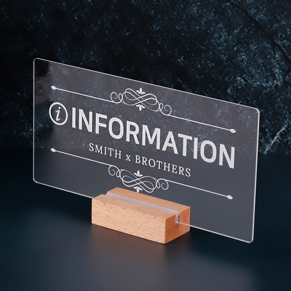 우드꽂이 스탠드 안내판 30 x 15cm 아크릴 명패 표지판 팻말 우드꽂이 스탠드 안내판 30 x 15cm 아크릴 명패 표지판 팻말